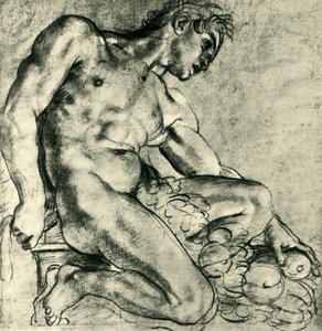 Istuva Ignudo ja seppele, 1598-1599, 1943. tekijältä Annibale Carracci