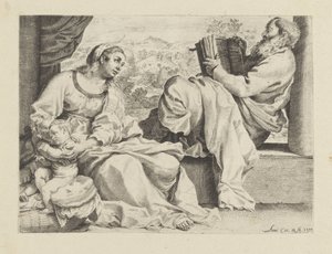 Pyhä perhe nuoren Johannes Kastajan kanssa tekijältä Annibale Carracci