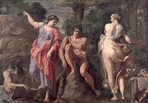Herkules risteyksessä, n. 1596 tekijältä Annibale Carracci
