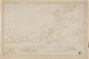 Maisema joen rannalla tekijältä Annibale Carracci