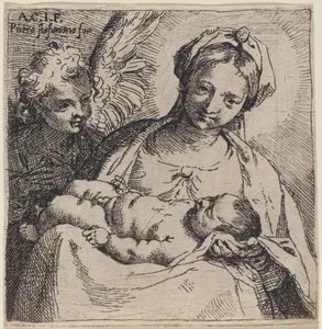 Madonna ja lapsi enkelin kanssa tekijältä Annibale Carracci