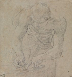 Mies laskee kolikoita tekijältä Annibale Carracci