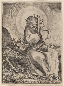 Pyhä Franciscus Assisilainen tekijältä Annibale Carracci