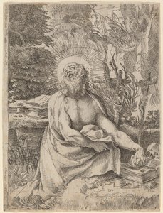 Pyhä Hieronymus erämaassa tekijältä Annibale Carracci