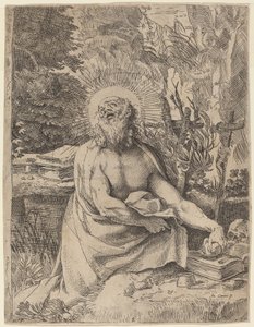 Pyhä Hieronymus erämaassa tekijältä Annibale Carracci