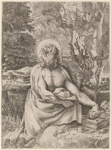 Pyhä Hieronymus erämaassa tekijältä Annibale Carracci