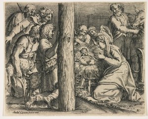 Paimenten palvonta, n. 1606 tekijältä Annibale Carracci