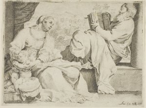 Pyhä perhe Pyhän Johannes Kastajan kanssa tekijältä Annibale Carracci
