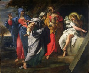 Pyhät naiset Kristuksen haudalla, noin 1597-8. tekijältä Annibale Carracci