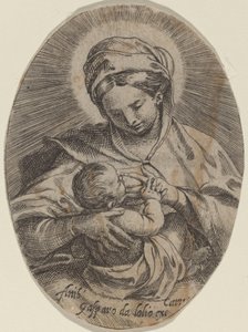 Madonna imettää Kristus-lapsia tekijältä Annibale Carracci