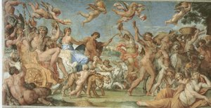 Bacchuksen ja Ariadnen voitto tekijältä Annibale Carracci