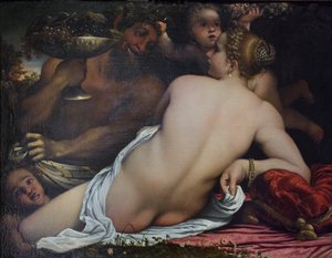 Venus, kaksi satyyriä ja Cupid tekijältä Annibale Carracci