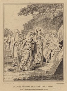 Enkeli julistaa, että Herra on noussut ylös, Matteus tekijältä Annibale after Carracci
