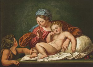 Neitsyt, Vauvan Vapahtaja ja Pyhä Johannes tekijältä Annibale after Carracci