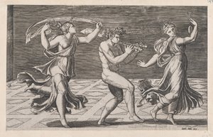 Speculum Romanae Magnificentiae: Faunien ja bacchantien tanssi, 1500-luvun alku..., 1500-luvun alku tekijältä Anon