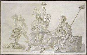 Allegoria "Yhdistyneiden Alankomaiden ja Amerikan yhdysvaltojen välisen ystävyys- ja kauppasopimuksesta", Haag, 7. lokakuuta 1782 tekijältä Anonymous