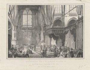 H.M. King William III:n vannominen. Nieuwe Kerkissä Amsterdamissa 12. toukokuuta 1849 (otsikko esineessä) tekijältä Anonymous