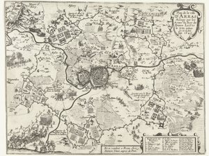Porta de Beleg van Arras de Fransen, 1640 Plànol de la ciutat d