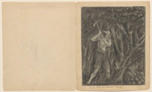 Coolen alkaa kaataa metsää Ngorossa, noin 1820-1850 tekijältä Anonymous