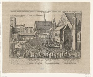 Johan van Oldenbarneveltin mestaus, 1619 Abbildung der Iustitien Geschehen in s