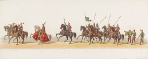 Delftin kulkue 1873 (kolmas levy) Delftin ylioppilaskunnan jäsenten pitämä pukukulkue 8. heinäkuuta 1873, ja se kuvaa Karel van Egmondin, Gelren herttuan, Zutphenin kreivin, tuloa Arnhemiin vuonna 1492 (sarja ti tekijältä Anonymous