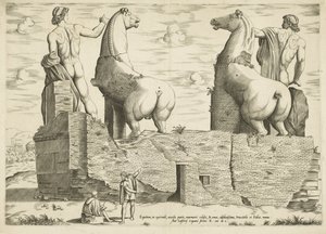 Dioscuren, van achteren gezien Mirror of Roman Magnificence (sarjan nimi) tekijältä Anonymous