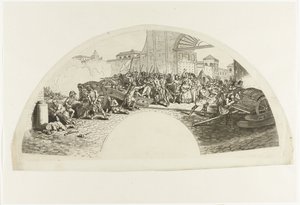 Espanjalaiset patriootit Luis Daoiz ja Pedro Velarde y Santillán kuolivat puolustaessaan Madridia ranskalaisjoukkoja vastaan ​​Parque de Artilleriassa 2. toukokuuta 1808. Dia Dos de Mayo de 1808. Ja Madrid tekijältä Anonymous