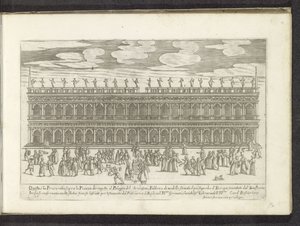 Julkisivu on Biblioteca Marciana te Venetië Scenes uit het Venetiaanse leven (sarjan nimi) Habiti d