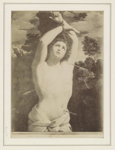 Valokuvakopio Guido Renin maalauksesta, joka kuvaa Pyhän Sebastianin marttyyrikuolemaa ROMA - Martirio di San Sebastiano, Guido Reni. Campidoglio (otsikko esineessä) tekijältä Anonymous