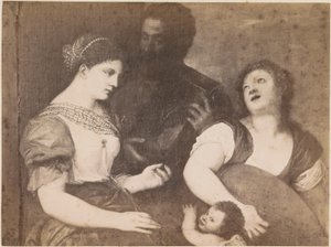 Valokuvakopio maalauksesta Allegoria rakkaudesta Tizianin jälkeen Tizian-allegooria (otsikko esineessä) kaiserl. Konigl. Galleria Wienissä (sarjan nimi esineellä) tekijältä Anonymous