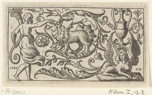 Frisó amb lleó Acaben els frisons amb grotescos, treballs en pergaminos, criatures de fantasia, animals i vinyes de fulla (títol de la sèrie) tekijältä Anonymous