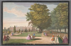 Näkymä Hampton Court Palacesta Lontoossa eteläpuolelta katsottuna tekijältä Anonymous
