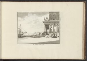 Näkymä Palazzo Collinalle Venetsiassa Vue du Palais Collina a Venise (otsikko esineessä) Palatsit ja muistomerkit Venetsiassa, Livornossa, Napolissa ja Roomassa (sarjan nimi) tekijältä Anonymous