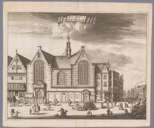 Näkymä St. Olofin kappelille (Oudezijds Chapel) Amsterdamissa Sint Olofs nyt Oude Zyds Chapel (otsikko esineessä) tekijältä Anonymous