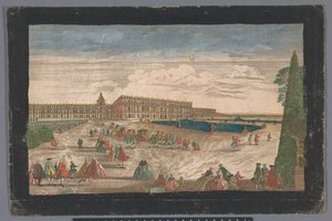 Näkymä Versaillesin puutarhaan ja Versaillesin palatsille tekijältä Anonymous