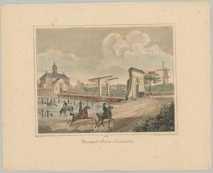 Näkymä Utrechtin portille Amsterdamissa Utrechtse Poort Amsterdamissa (otsikko esineessä) Amsterdamin kaupungin kuuden pääportin kasvot. 1st Cahier (sarjan nimi) tekijältä Anonymous