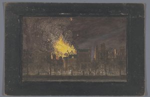 Näkymä tulipalosta Schouwburgissa Amsterdamissa 11. toukokuuta 1772 tekijältä Anonymous