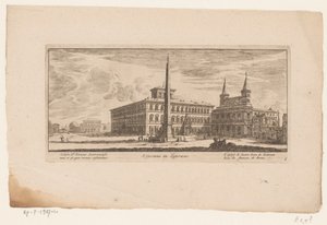 Näkymä aukiolle St. John Lateranin takana Roomassa S. Giovani in Laterano / Ecclesia St. Ioannis Lateranensis nua er ice (...) / L