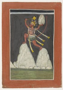 Hanuman hyppää vuoren huipuilla tekijältä Anonymous