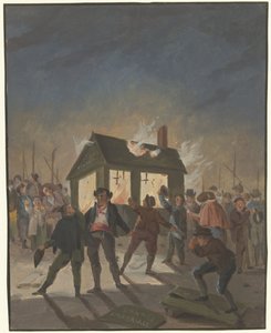 Tullitalojen poltto Amsterdamissa 15.11.1813 tekijältä Anonymous