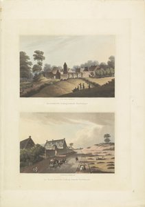 Hougoumont ja La Haye-Sainte Hougomont, katsoo kohti Waterloota / La Haye Sainteä, katsoo kohti Waterloota (otsikko esineessä) tekijältä Anonymous