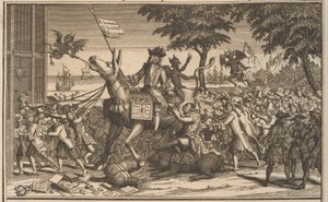 John Law Sancho Panzan aasista, 1720 Law, kuten toinen Don-Quichot, pilkkaa Sanches Graauwtjea (otsikko esineessä) The Great Scene of Folly (sarjan nimi) tekijältä Anonymous