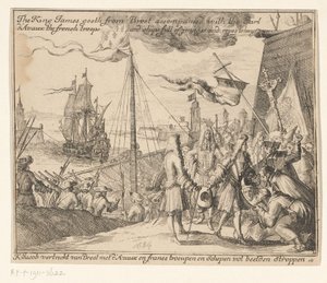 Kuningas James II lähtee ranskalaisten joukkojen kanssa Brestistä Irlantiin vuonna 1689 Kuningas Jaakob lähtee Brestistä Earl d