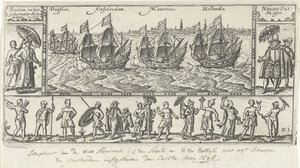 Kopio alkuperäisen otsikkopainatuksen jälkeen Houtmans Journael vande reyse der Hollandtsche ships ghedaen in Oostelijk, 1598 tekijältä Anonymous