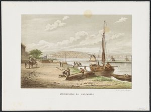 Kuilenburgin rautatiesilta lähellä Culemborgia, 1868 Rautatiesilta Culemborgissa (otsikko esineessä) Päärautatiesillat Alankomaissa (sarjan nimi) tekijältä Anonymous
