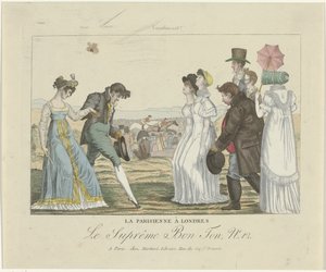 Korkein Bon Ton. Karikatyyrit, 1800-1815, nro 12: Pariisilainen Lontoossa tekijältä Anonymous