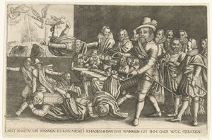 Maurits erottamassa vehnää akanoista, 1618 tekijältä Anonymous