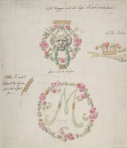 Koristekuvioita posliinille, 1700-luku. tekijältä Anonymous,.