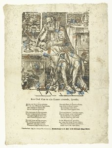 Ancià a la seva habitació (vanitas) Un ancià assegut a la seva habitació parla. (títol sobre objecte)acabat tekijältä Anonymous
