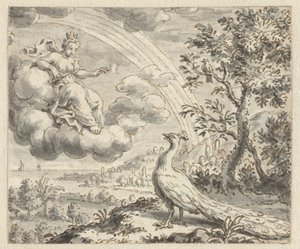 Peacock valittaa Junolle Suunnitelmat Jean de la Fontainen Fablesin painokselle (sarjan nimi) tekijältä Anonymous